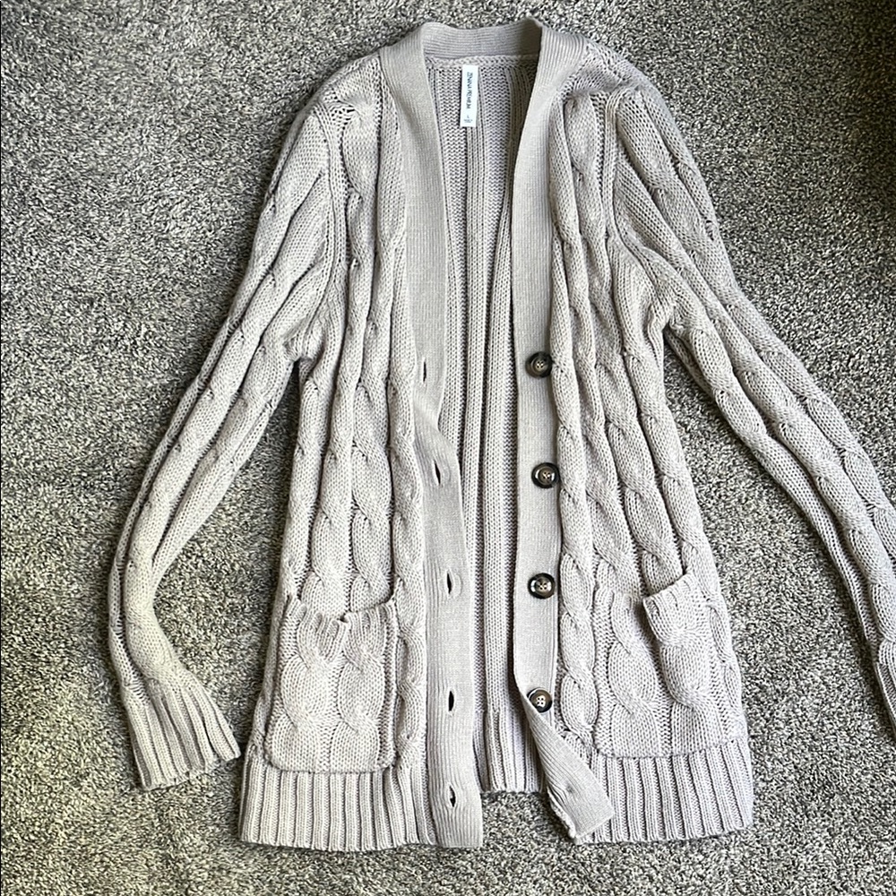 Zenana Outfitters Cream Cardigan Sweater Relaxed Fit